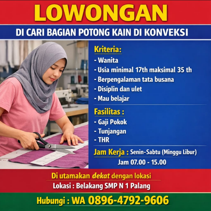 Lowongan Pekerjaan - Menjahit